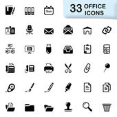 33 schwarze Büro-Ikonen