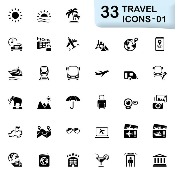 33 black travel icons 01