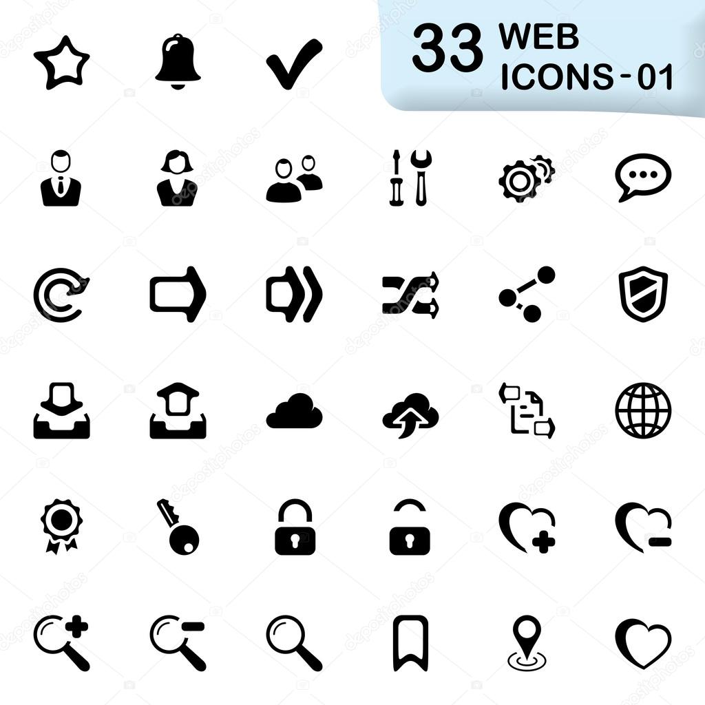 33 black web icons 01