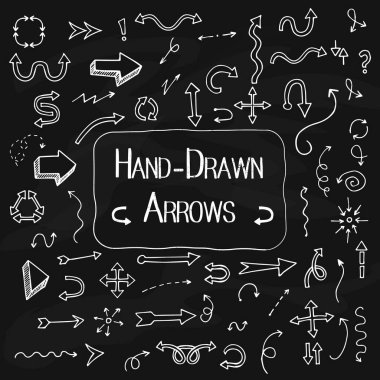 vektör tebeşir tahtası çizilmiş oklar izole edildi