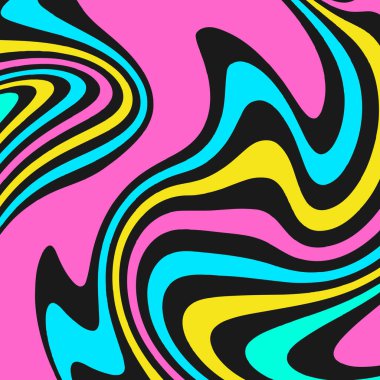 Dalgalar ve girdaplarla soyut renkli arkaplan