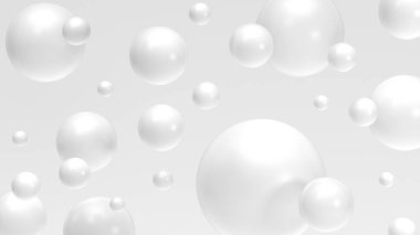 Beyaz küreli soyut minimalist arka plan. 3d oluşturma