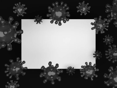 Coronavirus Covid-19, kopyalama alanı olan soyut bir arkaplan. 3d oluşturma