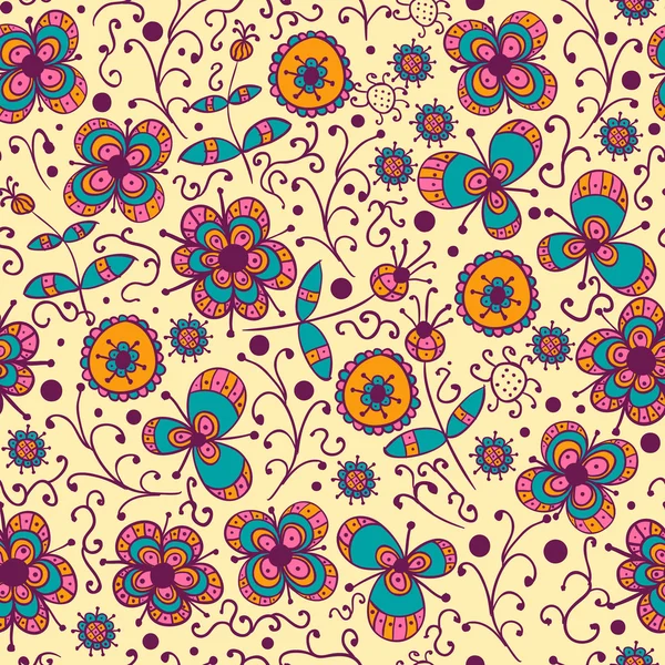 Seamless pattern with flowers — Stock Vector