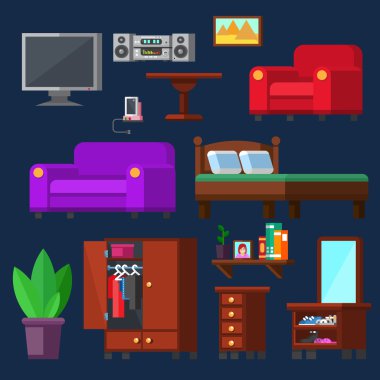 Modern Mobilya ev Odalar için ayarla.