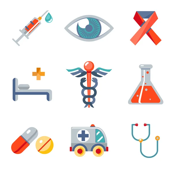 Conjunto de iconos médicos y de salud — Vector de stock