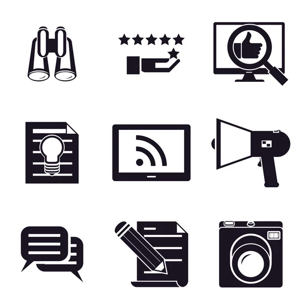 Informatie- en mediale web icons set — Stockvector