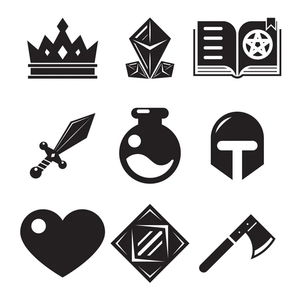 Symbole des Fantasy-Spiels — Stockvektor