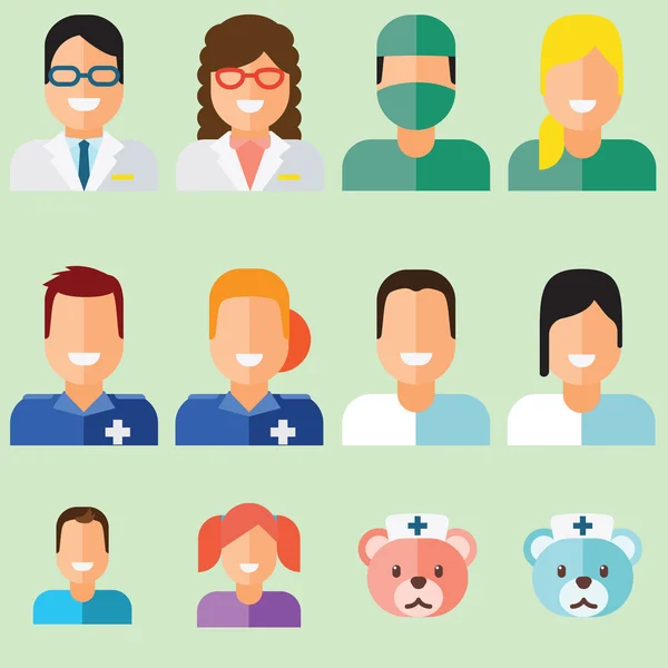 Médicos avatares conjunto Ilustrações De Stock Royalty-Free