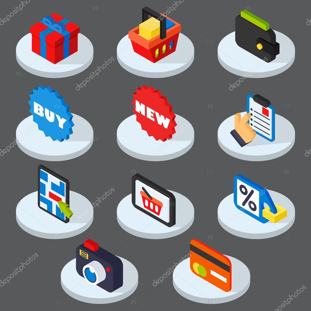 Shopping icons illustration
