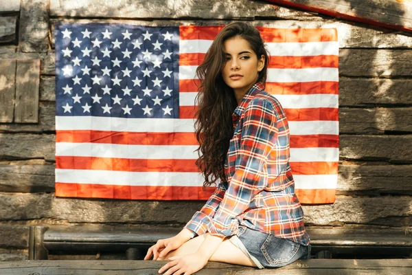 Retrato de uma jovem americana — Fotografia de Stock