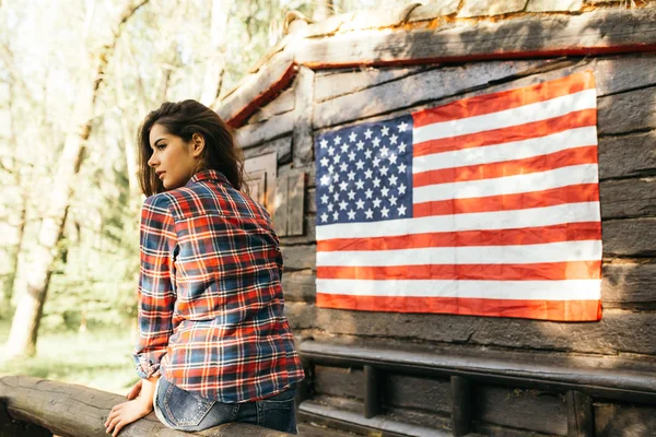 Retrato de uma jovem americana — Fotografia de Stock