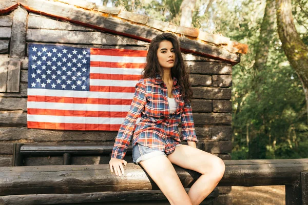 Retrato de uma jovem americana — Fotografia de Stock