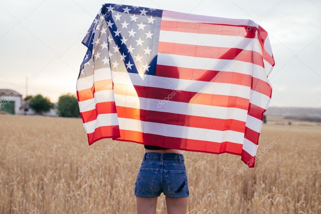 Girl with american flag Stock Photo by ©skat_36 115382300