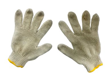 Beyaz arka plan üzerinde eldiven 