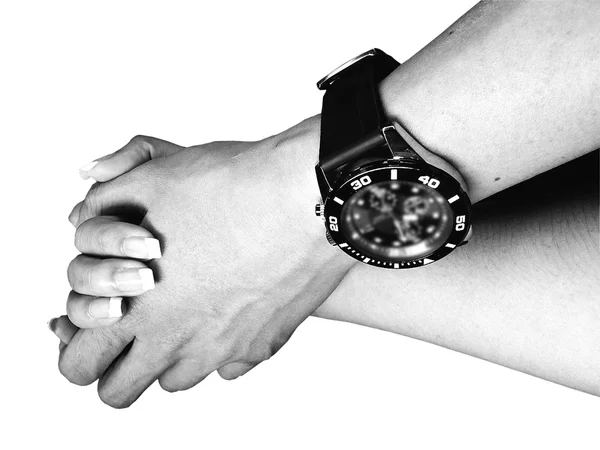 Relação de imprecisão entre as pessoas com estilo preto e branco — Fotografia de Stock