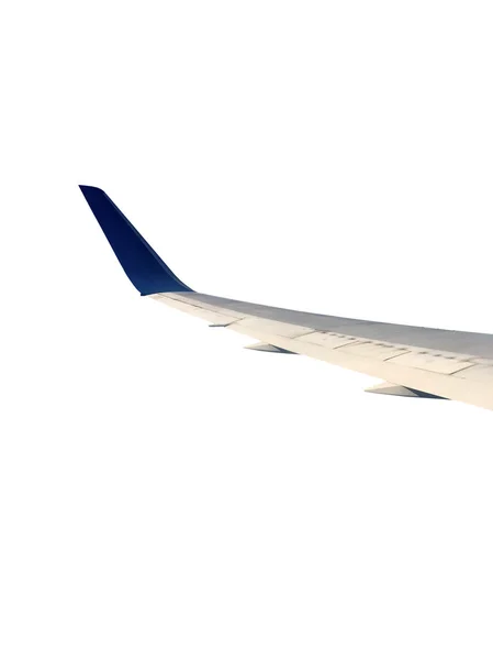 Repülőgép szárnya a fehér háttér — Stock Fotó