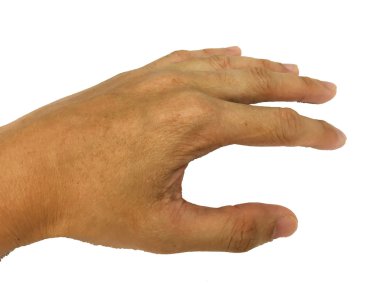 Beyaz arka planda avuç içi