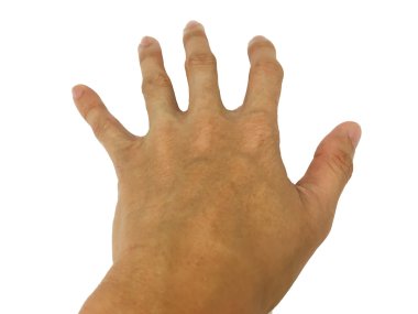 Beyaz arka planda avuç içi