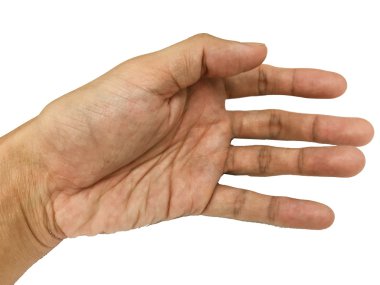 Beyaz arka planda avuç içi