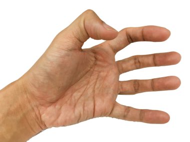 Beyaz arka planda avuç içi