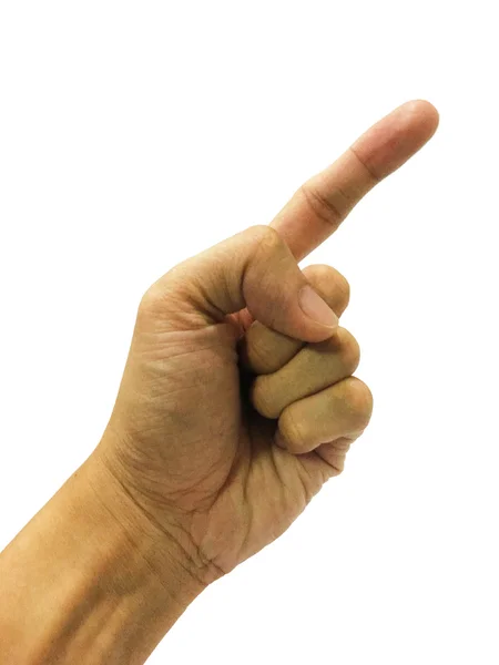 Beyaz zemin üzerine işaret parmağı — Stok fotoğraf