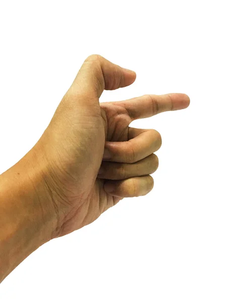 Указательный палец на белом фоне — стоковое фото