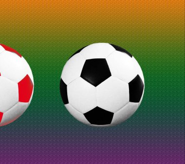 Doku ya da Tasarım için Gradyan arka planı üzerine futbol topu. Fotoğraf