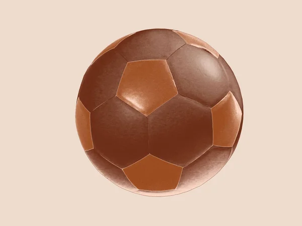 Een Voetbal Bal Bleke Warm Brown Voor Achtergrond Textured Stock — Stockfoto