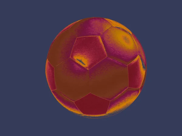 Una Gran Bola Fútbol Colorido Dark Cyan Blue Texture — Foto de Stock