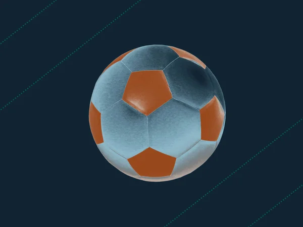 Pelota Fútbol Línea Recta Azul Oscuro Para Pegar Text Texture — Foto de Stock