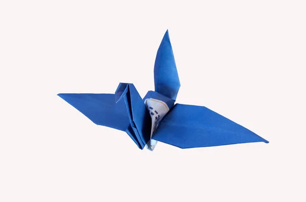 Pássaro Origem Azul Isolado Fundo Branco Conceito Singularidade Liberdade — Fotografia de Stock