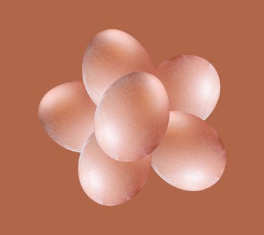 Üst manzara, kahverengi arkaplan ya da stok fotoğrafı için izole edilmiş tavuk yumurtası grupları, Tasarım, Yiyecek, Sağlıklı Nesne