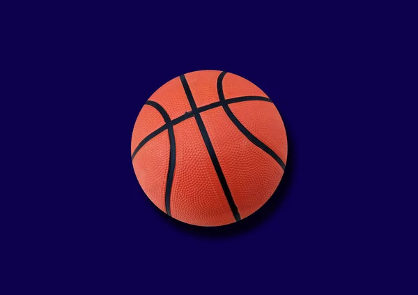 Single New Basketball Isolated Blue Background Stock Fotografie Match Play — Stock fotografie