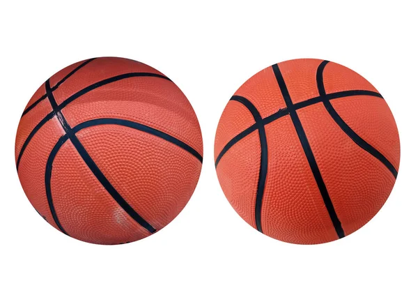 Два Нових Баскетболу Ізольовані Білому Тлі Стокової Фотографії Матч Гри — стокове фото