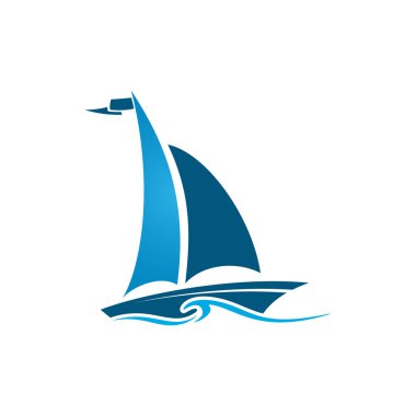 Okyanus suları plaj yatının vektör logosu.