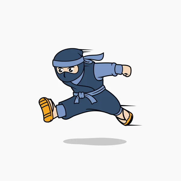 çalışan ninja çizgi film maskotu karakteri
