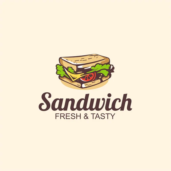 Sandwich Logo Design Concept Suitable Sandwich Logo — Stock Vector