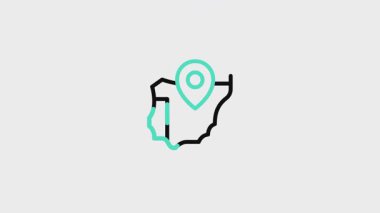 Harita Canlandırılmış Simge Profesyonel Canlandırma simgesi modern yaratıcı kullanım için tasarlandı. Markalaşma, hareket grafikleri ve dijital sunumlar için mükemmel.