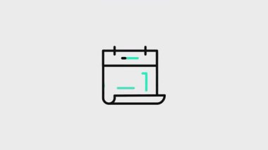 Takvim Canlandırılmış Simge Profesyonel Canlandırma simgesi modern yaratıcı kullanım için tasarlandı. Markalaşma, hareket grafikleri ve dijital sunumlar için mükemmel.