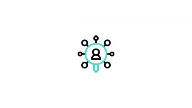 Modern yaratıcı kullanım için tasarlanmış İnsan Kaynakları Animasyon Simgesi Profesyonel Canlandırma simgesi. Markalaşma, hareket grafikleri ve dijital sunumlar için mükemmel.