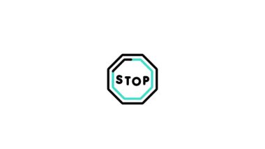 Durak İşareti Animasyon Simgesi Profesyonel Canlandırma simgesi modern yaratıcı kullanım için tasarlandı. Markalaşma, hareket grafikleri ve dijital sunumlar için mükemmel.