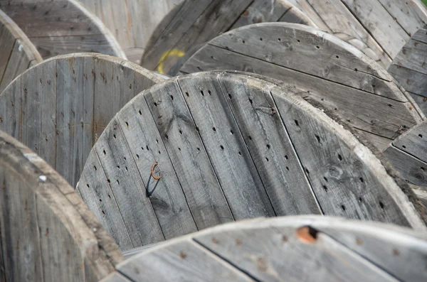 Industrial landscape. Coil for electric cable. — Stock Photo, Image