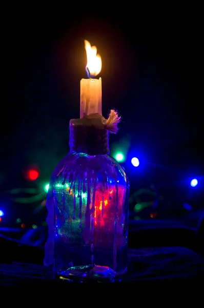 Dekoratif şeffaf Mumluk mum içinde ile.