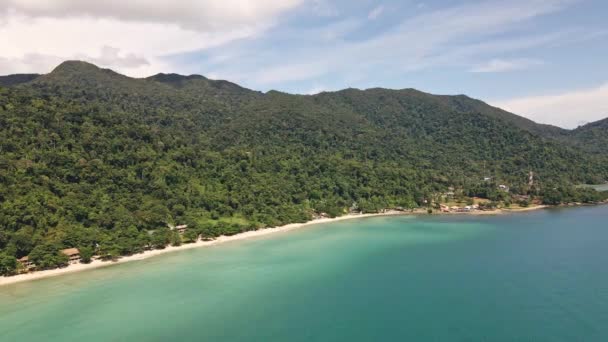Vista Aérea Drone Praia Ilha Oceano — Vídeo de Stock