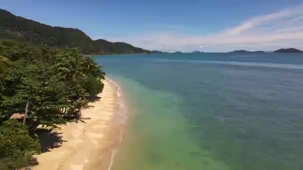 Vista Superior Bela Costa Ilha — Vídeo de Stock