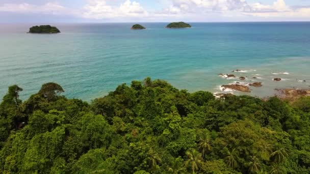 Vista Superior Hermosa Costa Isla — Vídeo de stock