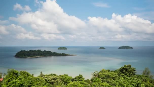 Time Lapse Cumulus Clouds Tropical Beach Island Koh Chang Ταϊλάνδη — Αρχείο Βίντεο