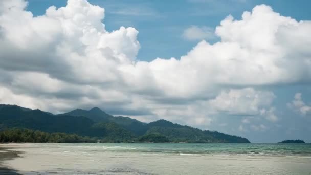 Time Lapse Kumulus Felhők Felett Trópusi Strand Sziget Koh Chang — Stock videók