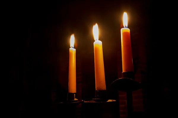 浪漫的背景，用蜡烛 — 图库照片